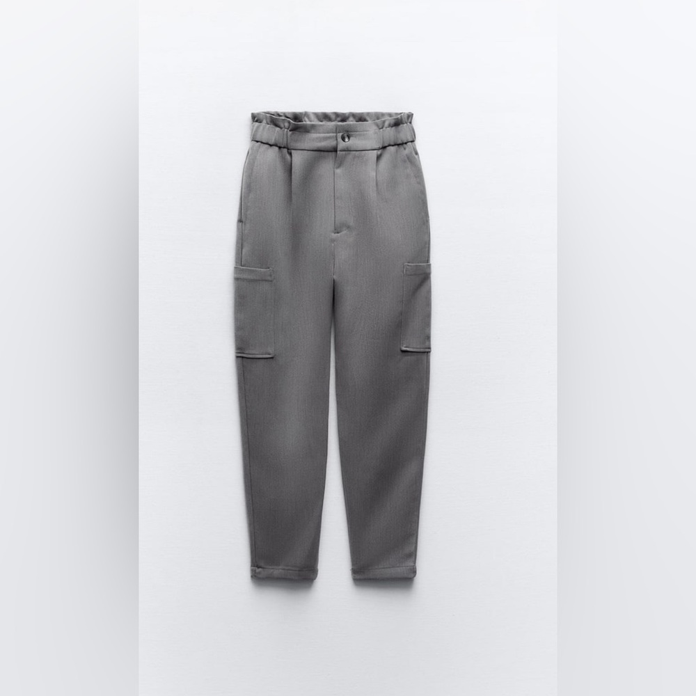 Zara Cropped Cargo Baggy Pants
